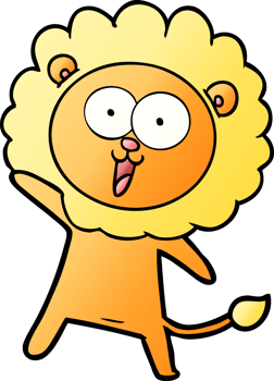 happy cartoon lion drawing png