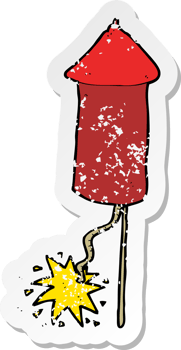 retro distressed sticker of a cartoon firework png