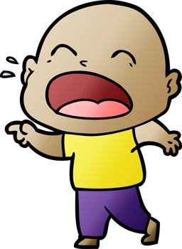cartoon shouting bald man drawing png