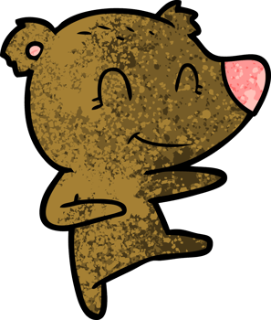 smiling dancing bear cartoon drawing png