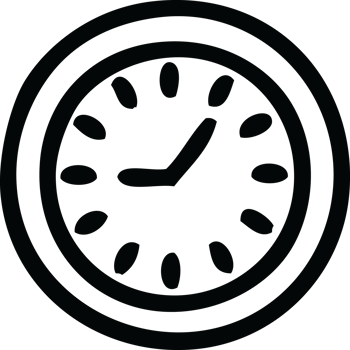 line drawing cartoon wall clock png