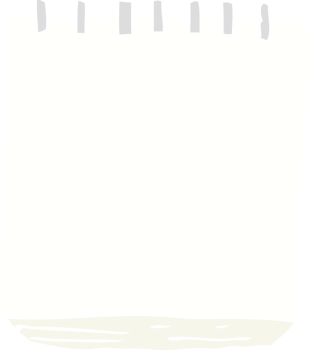 flat color illustration of a cartoon note pad png