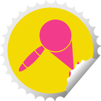 circular peeling sticker cartoon of a magnifying glass png