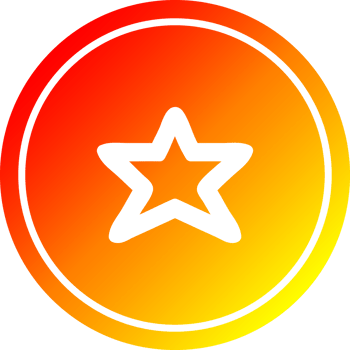 star shape circular in hot gradient spectrum png