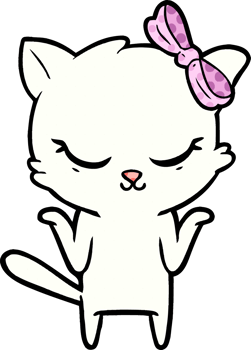 cute cartoon cat with bow png