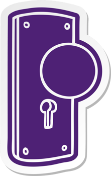 cartoon sticker of a door handle png