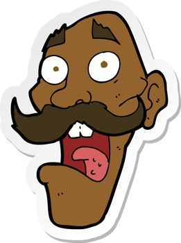 sticker of a cartoon frightened old man png