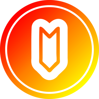 decorative arrow circular icon with warm gradient finish png