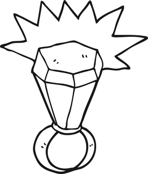 black and white cartoon huge diamond ring png
