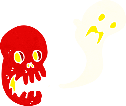 cartoon spooky skull png