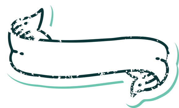 iconic distressed sticker tattoo style image of a banner png