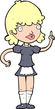 cartoon maid drawing png