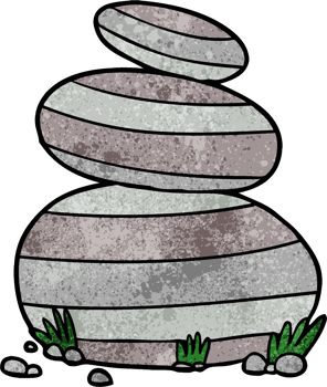 cartoon large stacked stones png