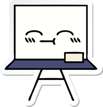 sticker of a cute cartoon white board png