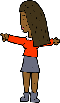 cartoon woman pointing png