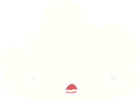 cute flat color style cartoon cloud png