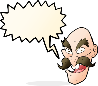 cartoon evil old man face with speech bubble png