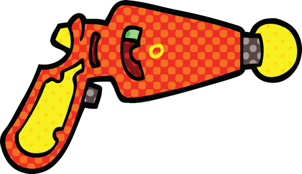 comic book style cartoon ray gun png