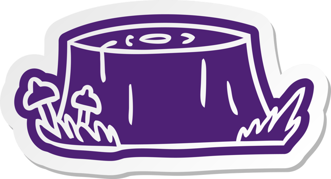 cartoon sticker of a tree log png