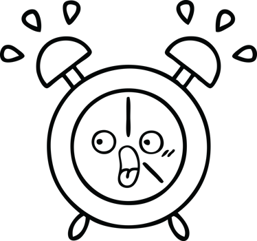 line drawing cartoon alarm clock png