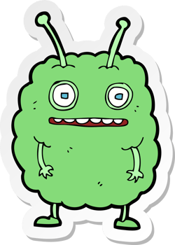 sticker of a cartoon funny alien monster png