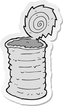 sticker of a cartoon old tin can png