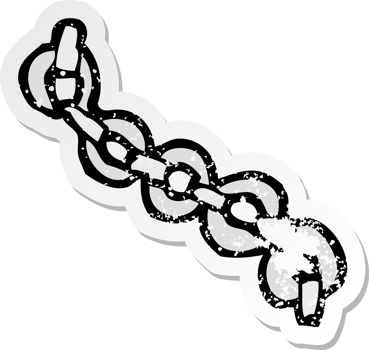 retro distressed sticker of a cartoon chain png