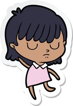 sticker of a cartoon woman png