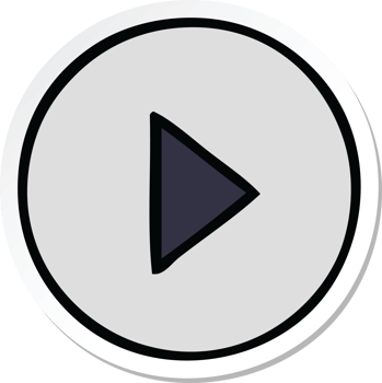 sticker of a cute cartoon play button png