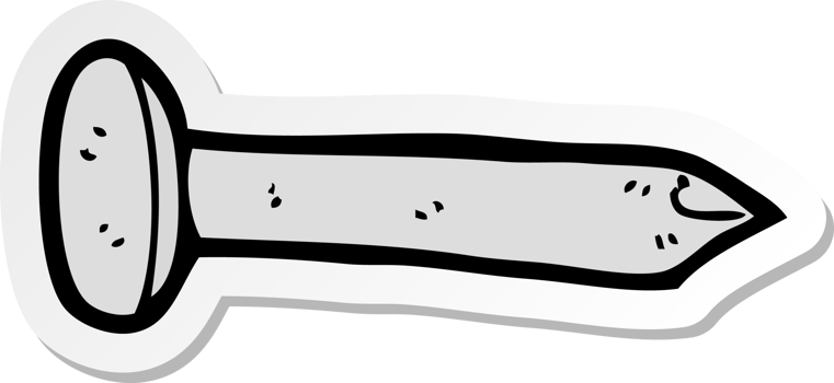 sticker of a cartoon nail png