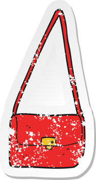 retro distressed sticker of a cartoon handbag png
