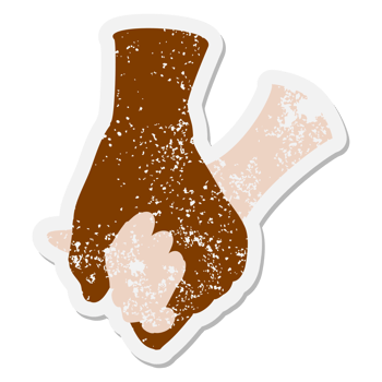 holding hands grunge sticker png