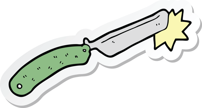 sticker of a cartoon sharp razor png
