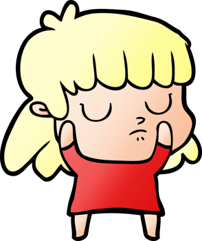 cartoon indifferent woman drawing png
