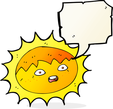 cartoon sun with speech bubble png