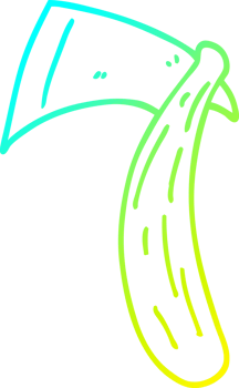 cold gradient line drawing cartoon viking axe png