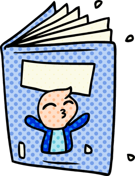 cartoon doodle of a magazine png