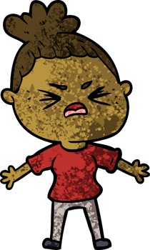 cartoon angry woman drawing png
