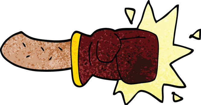 cartoon doodle boxing glove png