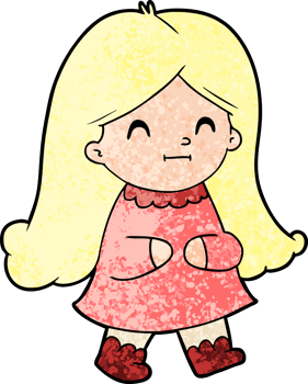 cartoon happy girl drawing png
