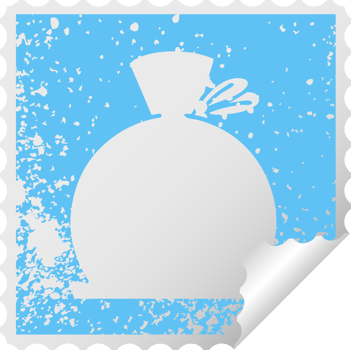 distressed square peeling sticker symbol bag png
