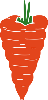 flat color style cartoon carrot png