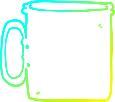 cold gradient line drawing cartoon camping cup of coffee png