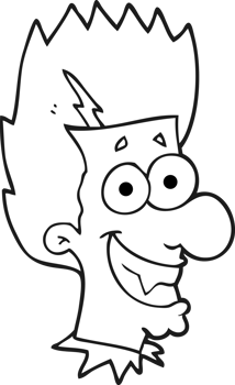 black and white cartoon grinning vampire png