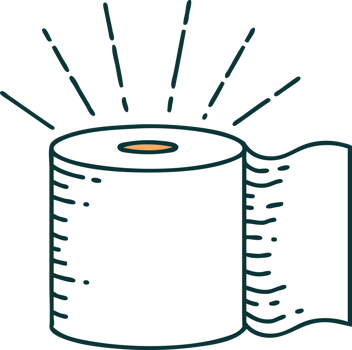 traditional tattoo style toilet paper png