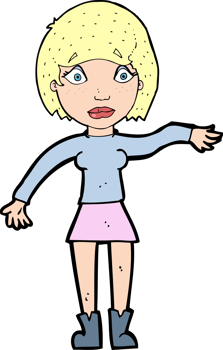 cartoon surprised woman png