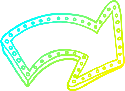 cold gradient line drawing of a cartoon lit up sign png