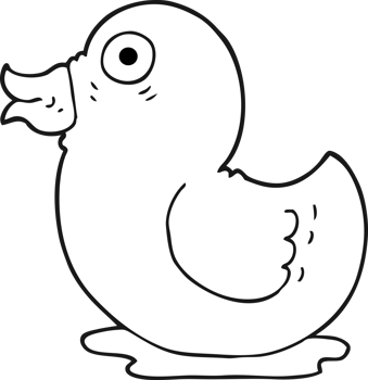 black and white cartoon rubber duck png