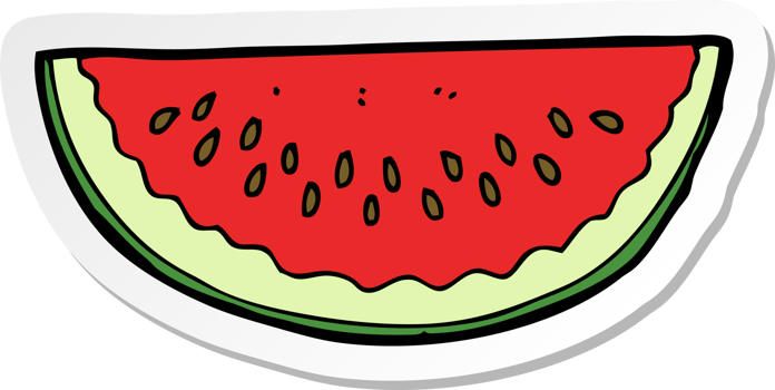 sticker of a cartoon watermelon slice png