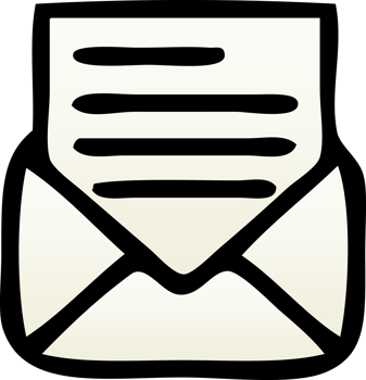 gradient shaded cartoon of a letter and envelope png